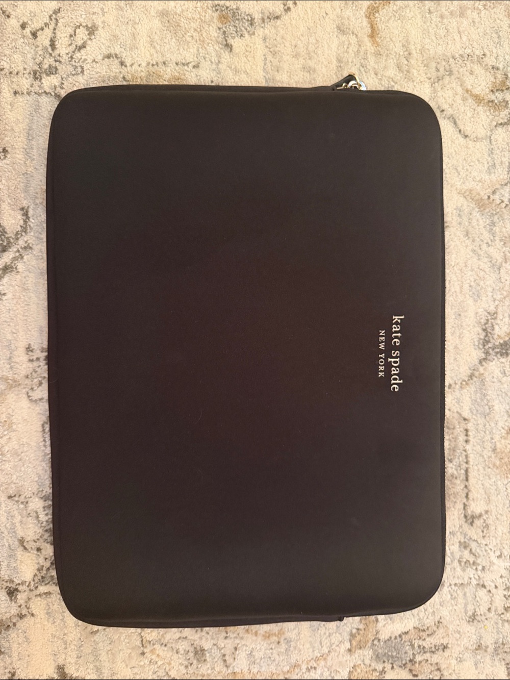 kate spade Black Neoprene Laptop Sleeve with Gold Logo